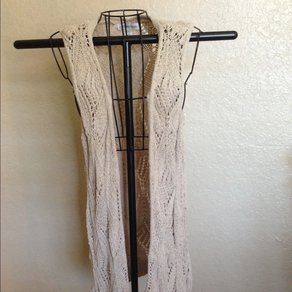 Coldwater Creek Sleeveless Long Knit, Size M, Tan